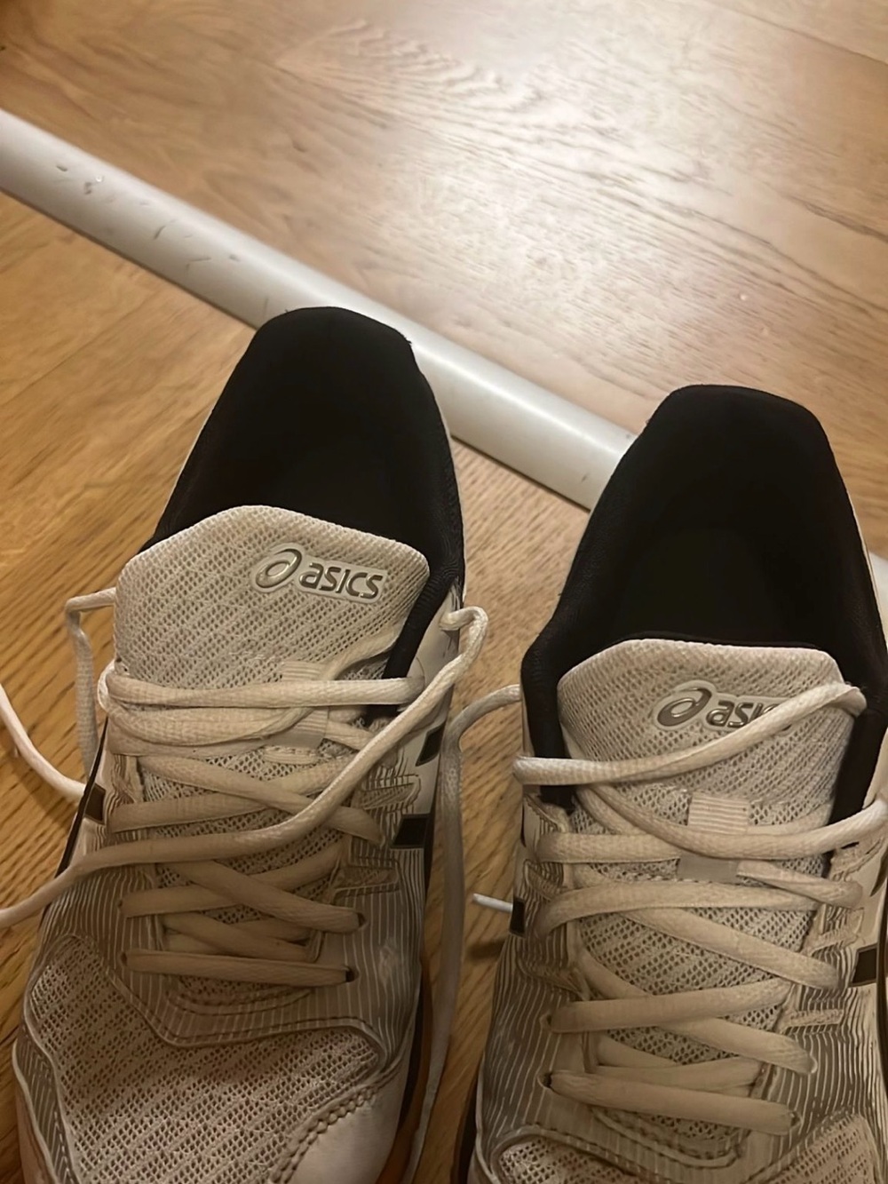 Asics Black and White Lace-Up Athletic Sneakers